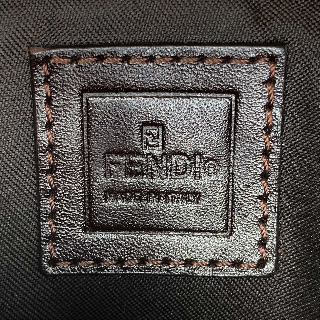 Fendi Zucca Mini Mamma Bucket Mini Croissant Mini Handbag Pouch Nylon Brown