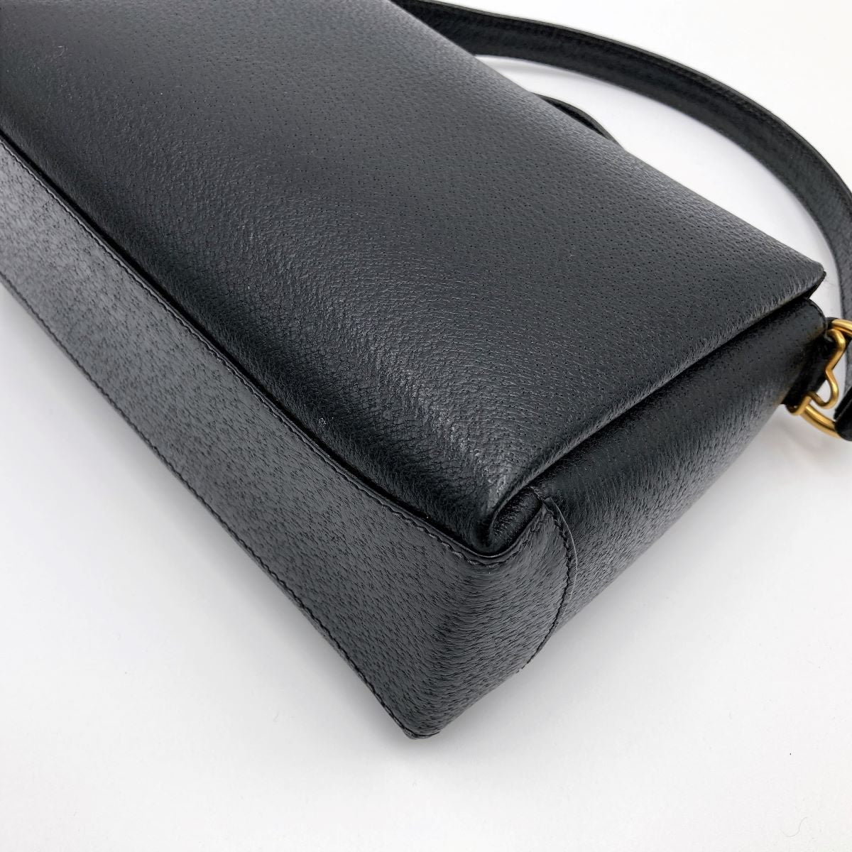 Gucci 000 2046 Bamboo Turnlock Handbag in Old Gucci Leather and Black